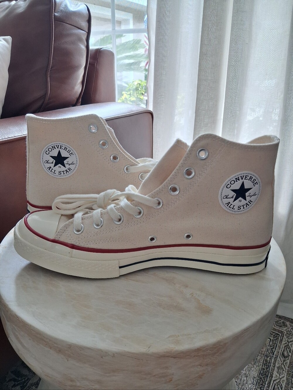 Converse Chuck Taylor Men's Size 8.5 All Star High Top Sneakers - Cream/White